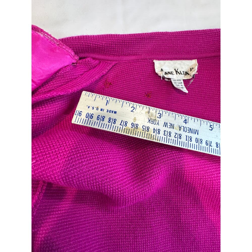 Vintage Anne Klein II Vibrant Fuchsia Wool Womans Small Jacket - Picture 7 of 16